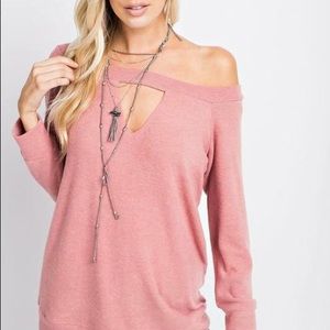 Boutique off the shoulder soft sweater